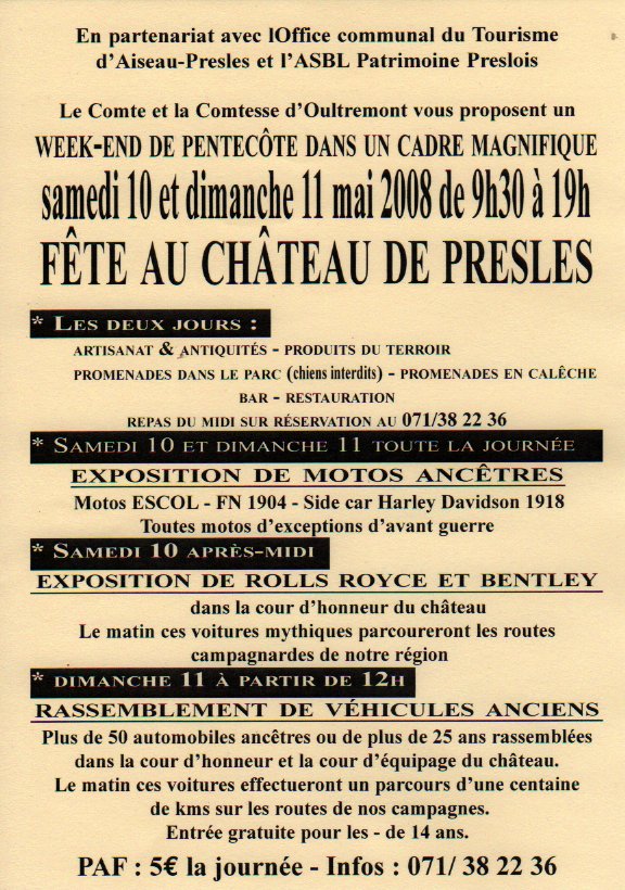 Fête au château de Presles (petite affiche)